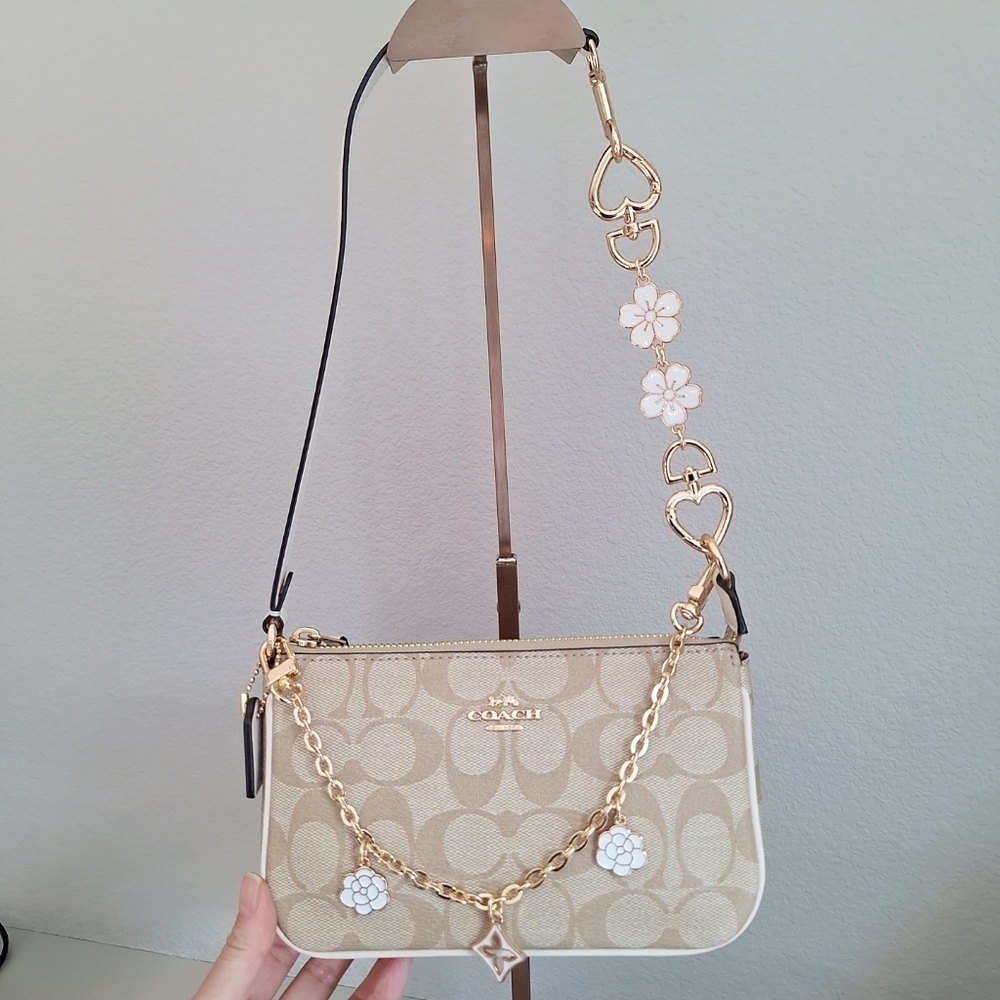 NWT!COACH NOLITA 19 IN BLOCKED SIGNATURE CANVAS C3308 + 2 extend chains - Picture 2 of 10